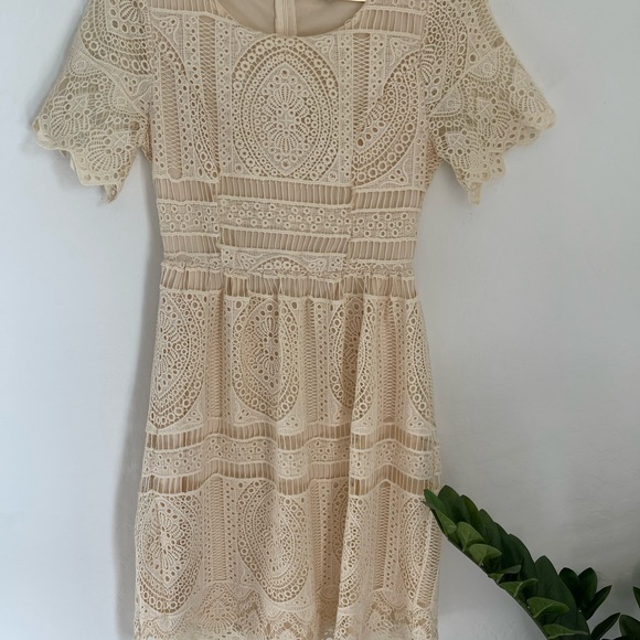 POLAGRAM Lace Boho Dress Small Petite - Picture 2 of 6